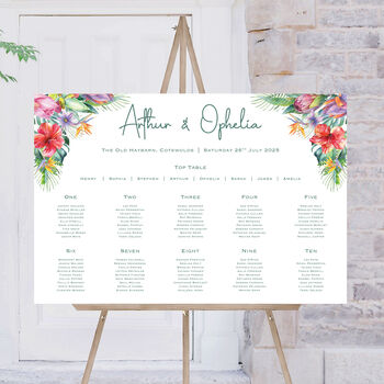 Tropical Wedding Table Plan, 6 of 7