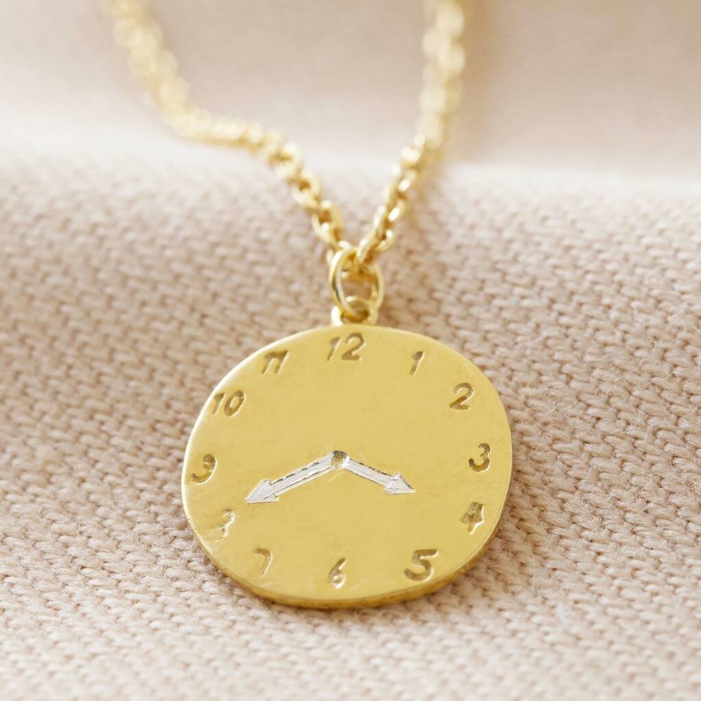 Personalised Gold Sterling Silver Family Clock Necklace By Lisa Angel
