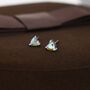 Aurora Borealis Heart Stud Earrings Sterling Silver, thumbnail 8 of 12