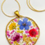 Medium Necklace With Multicolour Flowers In Gold Or Silver, thumbnail 3 of 9