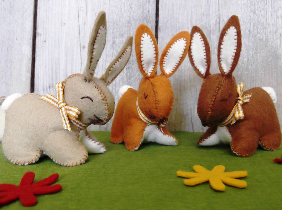 bunnies felt craft kit by corinne lapierre