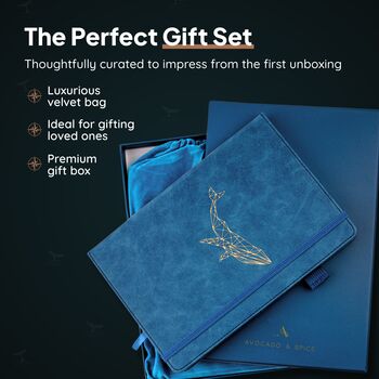 Blue Whale A4 Journal With Strap, Bookmark And Pen Holder, 4 of 7