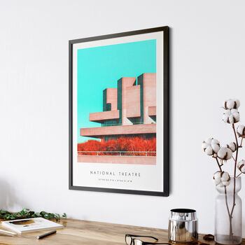 National Theatre Brutalist London Architecture Print, 2 of 5