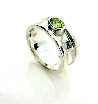 Sterling Silver Gemstone Drum Ring, 6 of 7