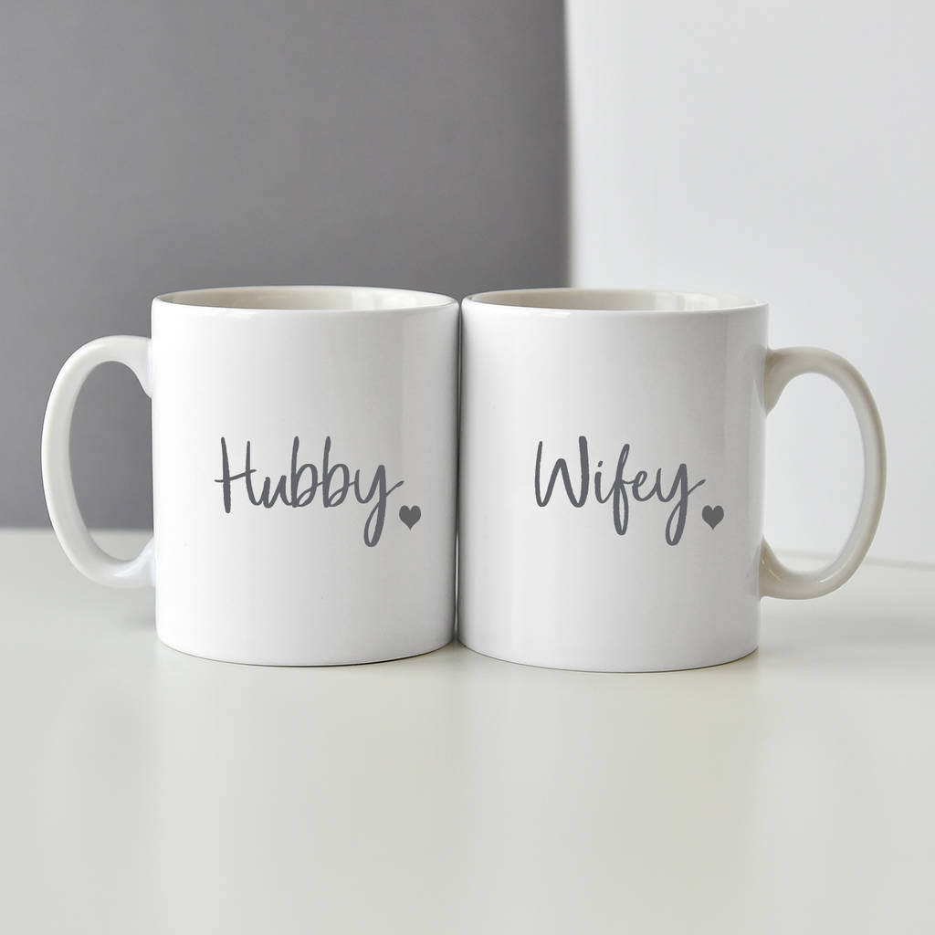 Hubby And Wifey Personalised Mug Set, 1 of 4