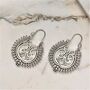 Silver Plated Large Tribal Drop Earrings, thumbnail 1 of 6