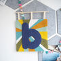 Personalised Punchneedle Blue Letter Wall Art, thumbnail 1 of 3
