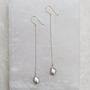 Alina Long Chain Pearl Earrings, thumbnail 2 of 3