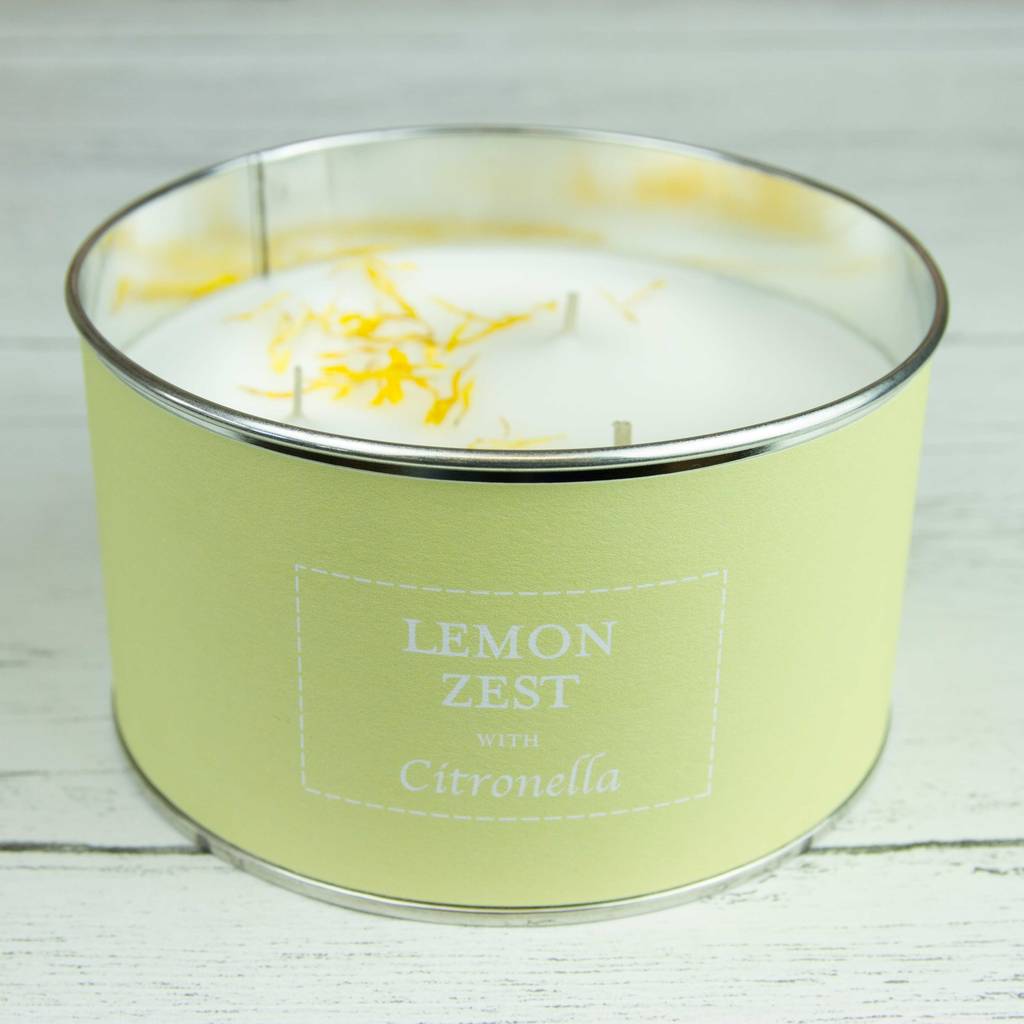 Lemon Zest Citronella Three Wick Candle By The Country Candle Company