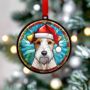 Fox Terrier In Santa Hat Suncatcher Decoration, thumbnail 3 of 6