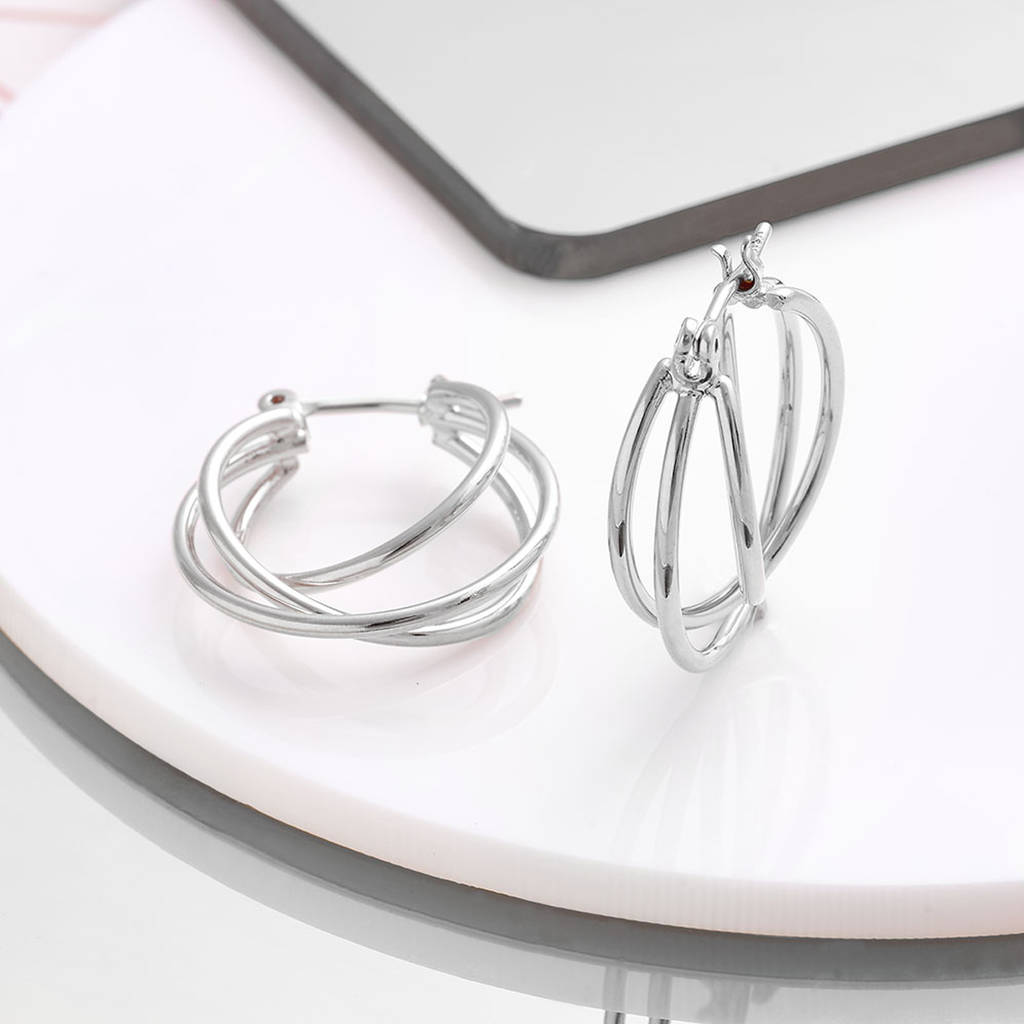 Download contemporary triple layer hoop earring by lovett & co ...