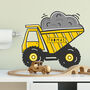 Personalised Set Of Three Diggers Wall Sticker Decor, thumbnail 3 of 5