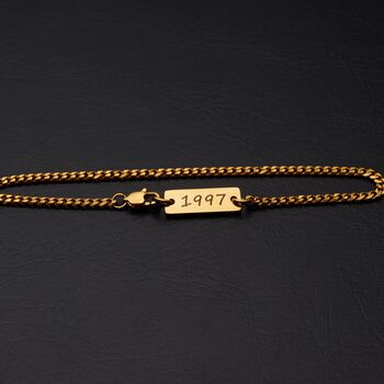 Gold Engravable 3mm Cuban Bracelet, 3 of 11