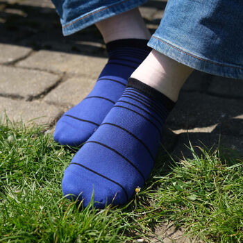 Retro Royal Navy And Lux Taylor Marine Men Trainer Socks, 3 of 5