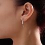 Sterling Silver Genuine Irregular Shape Pearl And Chain Earrings, thumbnail 6 of 12