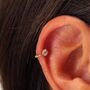 9ct Solid Gold Round Cz Helix Hoop Earring, thumbnail 2 of 4