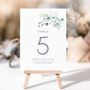 Wedding Table Numbers Eucalyptus And Green Leaf, thumbnail 3 of 4