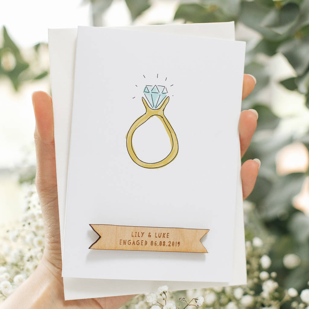 Personalised Illustrated Ring Engagement Card, 1 of 3