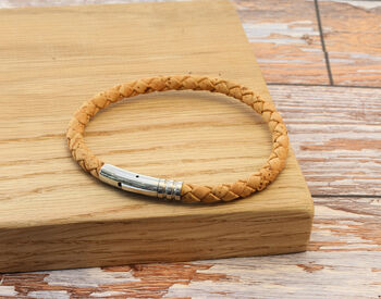 Mens Braided Cork With Personalised Stainless Steel Clasp, 4 of 9