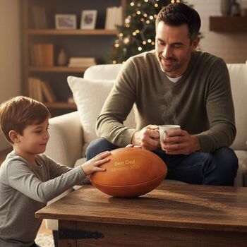Personalised Vintage Tan Leather Rugby Ball, 3 of 12