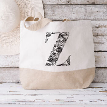 Zebra Animal Print Personalised Xl Tote Bag, 5 of 8