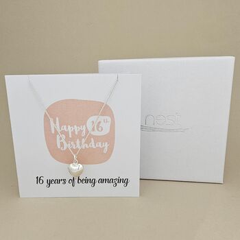 Boxed 16th Birthday Heart Necklace Card, 2 of 3