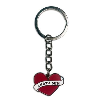 I Am Loved Latin Motto Enamel Keyring Gift, 2 of 2