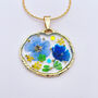 Real Flowers Round Pendant Necklace, thumbnail 1 of 10