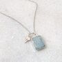 The Duo Aquamarine Necklace, Silver, thumbnail 6 of 11