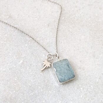The Duo Aquamarine Necklace, Silver, 6 of 11