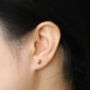 Oval Garnet Stud Earrings In Sterling Silver, thumbnail 3 of 3