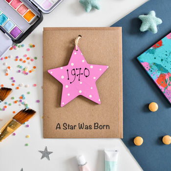 A Star Was Born Personalised Wooden Keepsake Card, 2 of 4