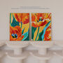 Set Three Wall Art Prints Abstract Tulip Meadow, thumbnail 6 of 7