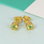 Peridot Gold Plated Silver August Birthstone Earrings, thumbnail 1 of 4