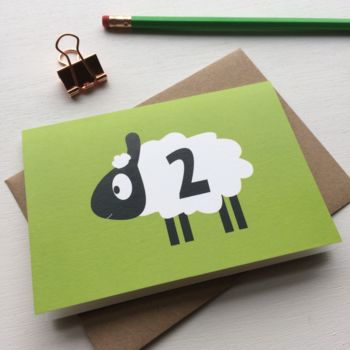 Sheep Second Birthday Card, 2 of 2