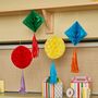 Colourful Honeycombs With Tassels Pack Of Four, thumbnail 1 of 3