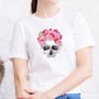 Flower Skull Printed Tshirt, thumbnail 2 of 5