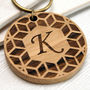 Personalised Geometric Initial Wooden Keyring, thumbnail 2 of 6