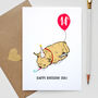 Illustrated Personalised Sleeping Pug Birthday Card, thumbnail 3 of 3