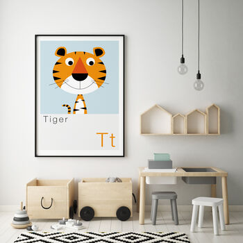 T Is For Tiger Children's Animal Alphabet Print, 2 of 3