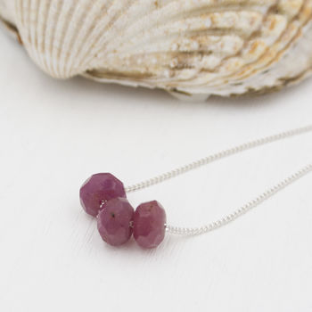 Sterling Silver And Ruby Necklace July Birthstone, 2 of 5