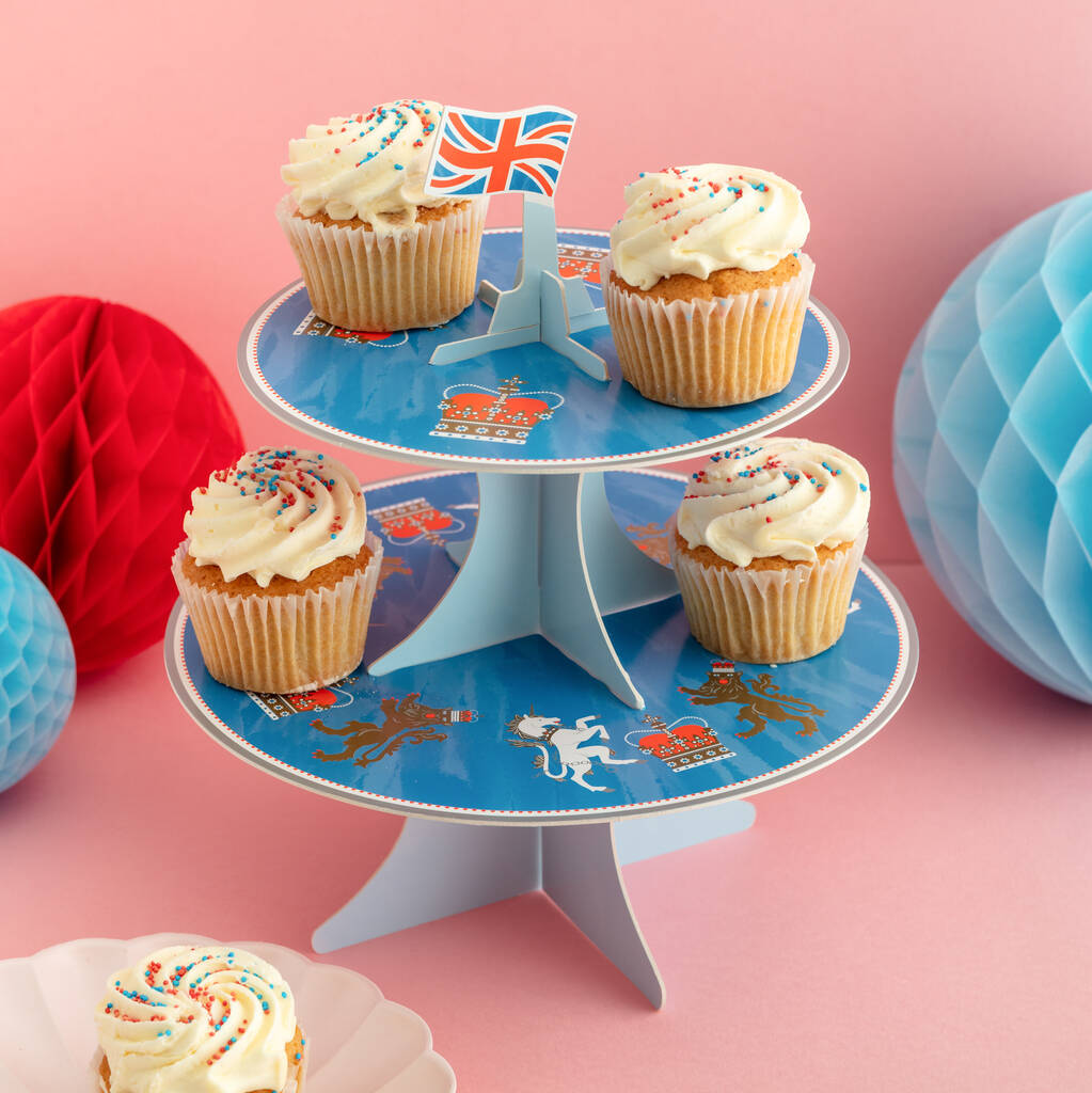 Union Jack Kings Coronation Reversible Party Cake Stand, 1 of 9