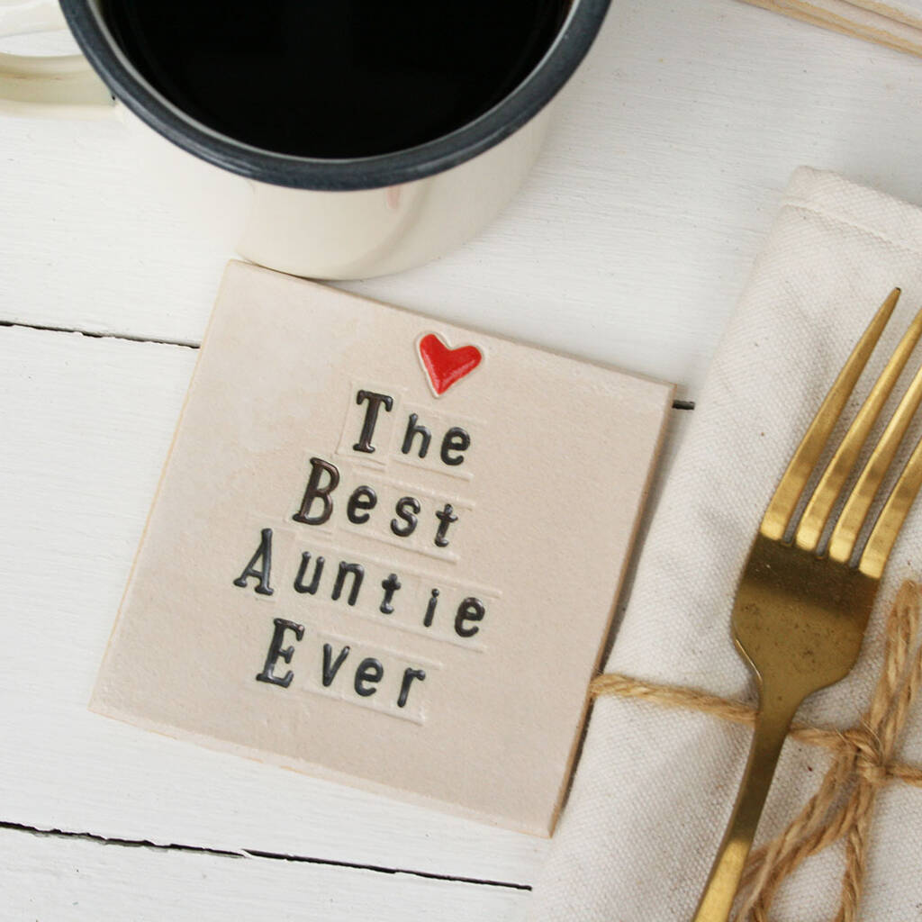 The Best Auntie Ever Ceramic Coaster, 1 of 11