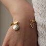 Art Deco Pearl Bracelet Cuff Bangle, thumbnail 3 of 9