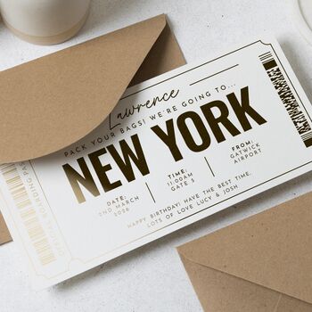 Personalised New York Birthday Boarding Pass Voucher, 5 of 9