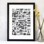 Liverpool Illustrated Black And White Print, thumbnail 1 of 7