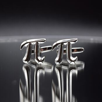 Pi Symbol Cufflinks 316 L Stainless Steel Mathematics Gift For Him, 5 of 5