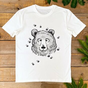 Bumble Bee Bear Organic T Shirt, 2 of 7
