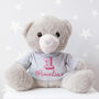 Personalised Grey 1st Birthday Teddy Bear, thumbnail 1 of 4