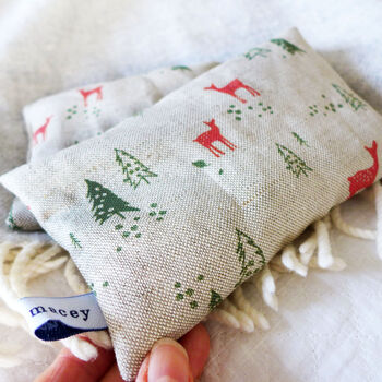 Reindeer Linen Wheat Heat Bag, 2 of 5